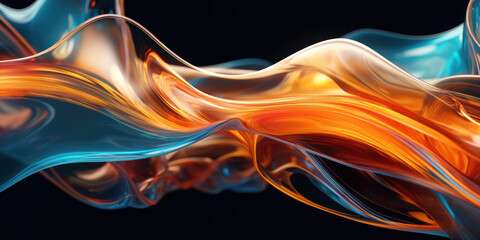 Wall Mural - Dynamic abstract composition with colorful swirls and patterns.