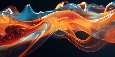 Wall Mural - Dynamic abstract composition with colorful swirls and patterns.