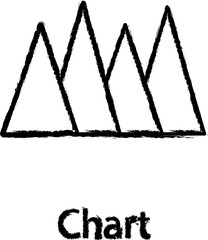 Sticker - pyramid chart icon grunge style vector