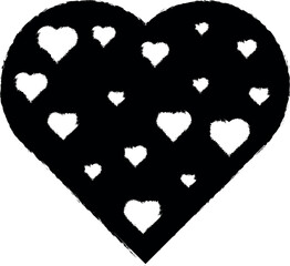 Sticker - heart flat icon grunge style vector