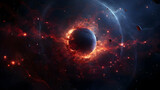 Fototapeta  - Planets and galaxy, science fiction wallpaper. Beauty of deep space,AI