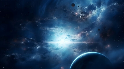 planets and galaxy, science fiction wallpaper. beauty of deep space. billions of galaxies in the uni