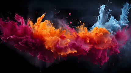 Wall Mural - colorful powder mix splash,generated by ai