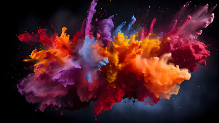 Wall Mural - colorful powder mix splash,generated by ai