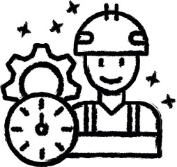 Wall Mural - Worker gear man icon grunge style vector