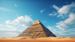 Ancient egyptian pyramid against blue sky