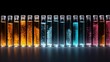 Uneven rows of clear vials on a single hue backdrop AI generated illustration