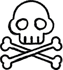 Wall Mural - Crossbones, pirate icon grunge style vector