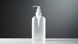Fototapeta  - Minimalist design featuring hand sanitizer bottle close-up  AI generated illustration