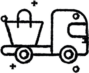 Wall Mural - Delivery truck shopping bag icon grunge style vector