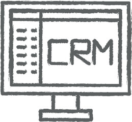 Poster - CRM, business, work icon grunge style vector