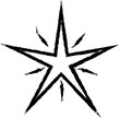 bright Star line icon grunge style vector