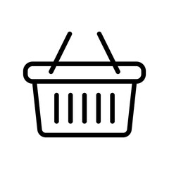 Canvas Print - Shopping basket line icon - vector illustration