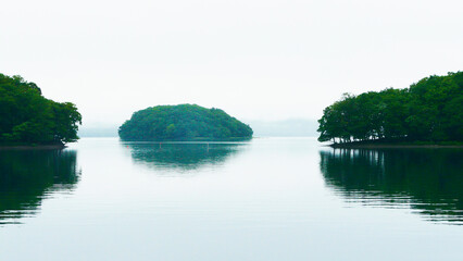 Sticker - Naka Island, Lake Toya, Hokkaido Island, Japan