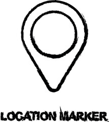 Poster - location marker icon grunge style vector