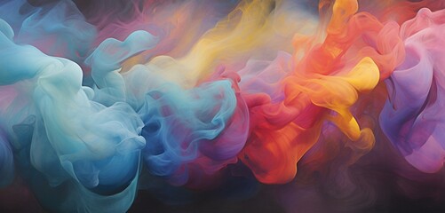 Wall Mural - Incandescent trails of light-infused pigments forming an abstract tableau of breathtaking complexity