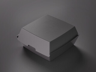 3D illustration. Fast food burger box isolated.