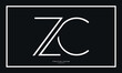 Alphabet letters icon logo ZC or CZ