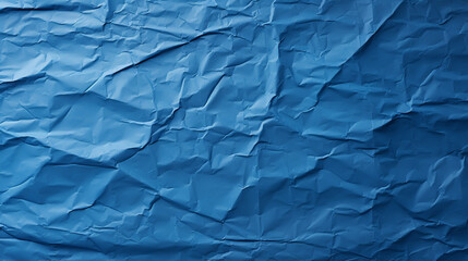 Poster - Blue crumpled paper texture background