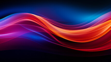 Wall Mural - Vibrant Abstract Wavy Background with Flowing Blue and Red Gradient Lines on a Dark Canvas, Illustrating Motion and Energy in a Modern Artistic Presentation