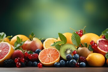  Appetizing fresh background on the theme of healthy fruits