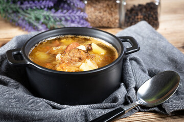 Poster - Traditional russian sour cabbage soup