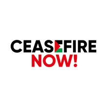 Ceasefire now in palestine, banner, logo, text design