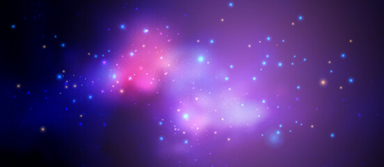 Wall Mural - Space vector background with realistic nebula and shining stars. Magic colorful galaxy with stardust