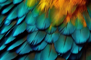  Beautiful bright blue peacock feathers close-up. Feathers of an exotic bird. Indigo bird.