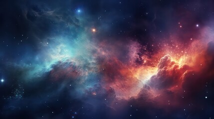 Colorful nebula wallpaper background with stardust and shining stars