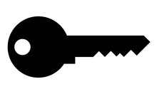Key Silhouette, Black And White Vector Illustration