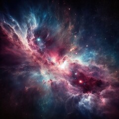 Wall Mural - deep space and stars with gas cloud nebula