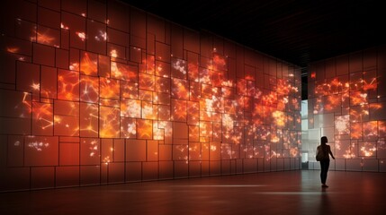 Wall Mural - A wall with embedded OLED screens, displaying high-resolution patterns that seem to come to life.