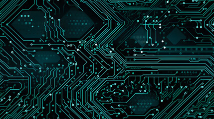 Seamless high-tech circuit board texture with intricate pathways