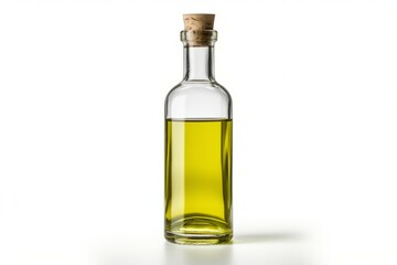 Wall Mural - Olive oil bottle on white background