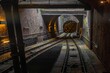 Die Bahnschienen und der Tunnel einer Standseilbahn