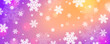Pink Christmas banner with bokeh and blurred snowflakes. Merry Christmas and Happy New Year greeting banner. Horizontal new year background, headers, posters, cards, website. Vector illustration
