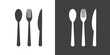 Cutlery icon. Spoon, forks, knife. Restaurant business concept, vector illustration icons. Fork, knife, tablespoon sign icon. Classic flat icon.