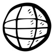 doodle globe network hand drawn outline icon
