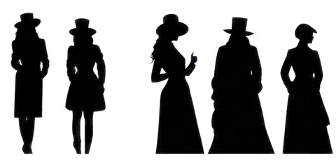 Poster - Silhouettes of people, back view