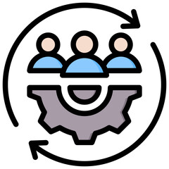 Customer Development Outline Color Icon