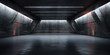 Dark concrete garage background, interior of empty gray warehouse. Perspective of abstract modern hall like underground parking, hangar with low light. Concept of industry, room