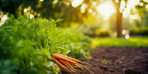 Poster - Close up of Carrots in the Garden