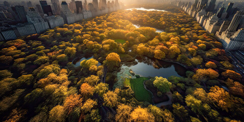 Canvas Print - Aerial view of Central Park in New York City