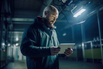 Wall Mural - Worker with tablet