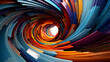 © Marcelo - Abstract colorful swirl tunnel made up of several colorful pieces