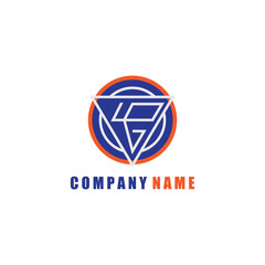 Wall Mural - LG logo brand template emblem triangle line design vector company