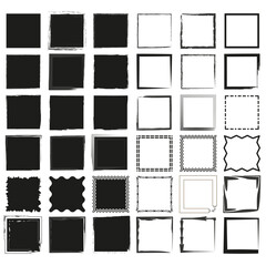 Wall Mural - Set of grunge square frames. Vector illustration. EPS 10.