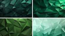 Texture Abstraction Triangle Geometric Pattern Design Mosaic Graphic Background Green Vector 