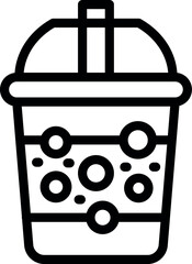 Poster - Bubble tea cup icon outline vector. Taiwanese tea beverage. Cold tea smoothie